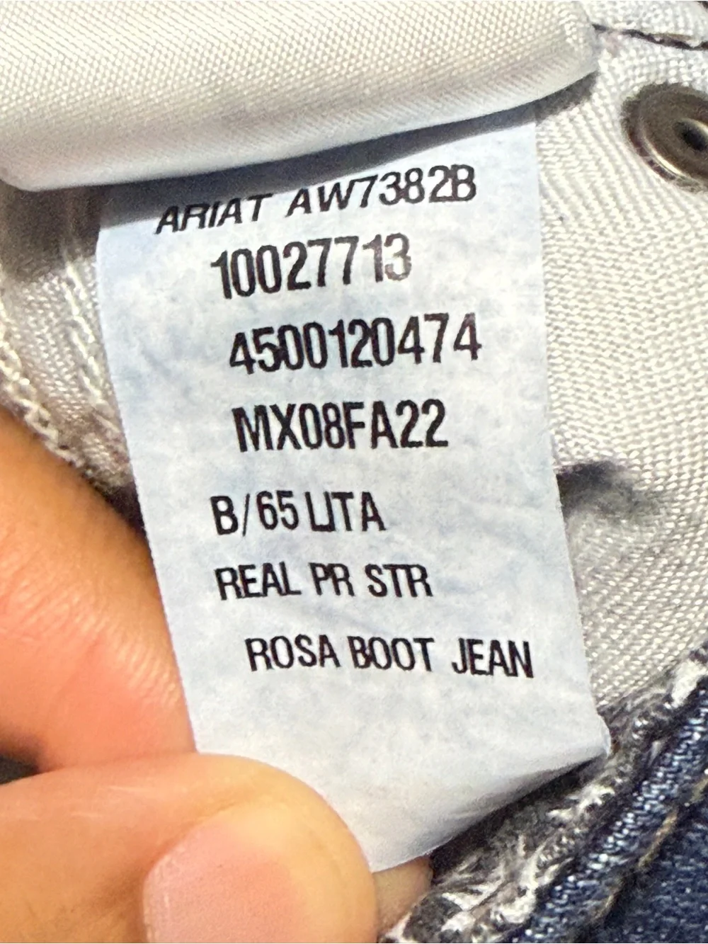 Ariat Real Perfect Rise Rosa Boot Jeans Women's 28R Western Fit in Lita Wash Den